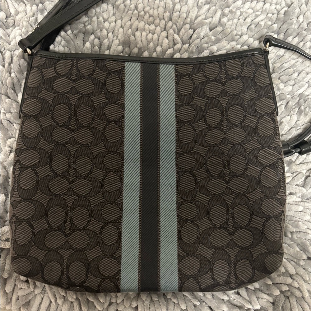 Coach Signature Black and Gray Crossbody Bag - Picture 3 of 5